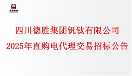 四川德勝集團釩鈦有限公司2025年直購電代理交易招標(biāo)文件